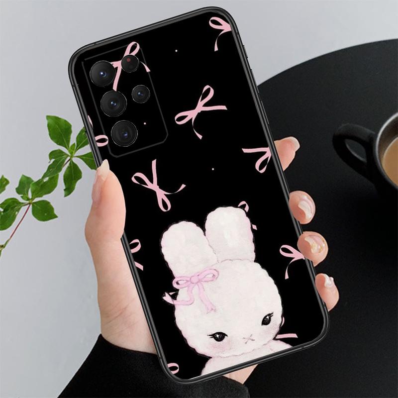 Cute Rabbit Cartoon Funda Phone Case For Samsung Galaxy S25 S24 S23 S22 S21 Ultra S24 S23 S22 S21 S25 Plus S24 S20 FE