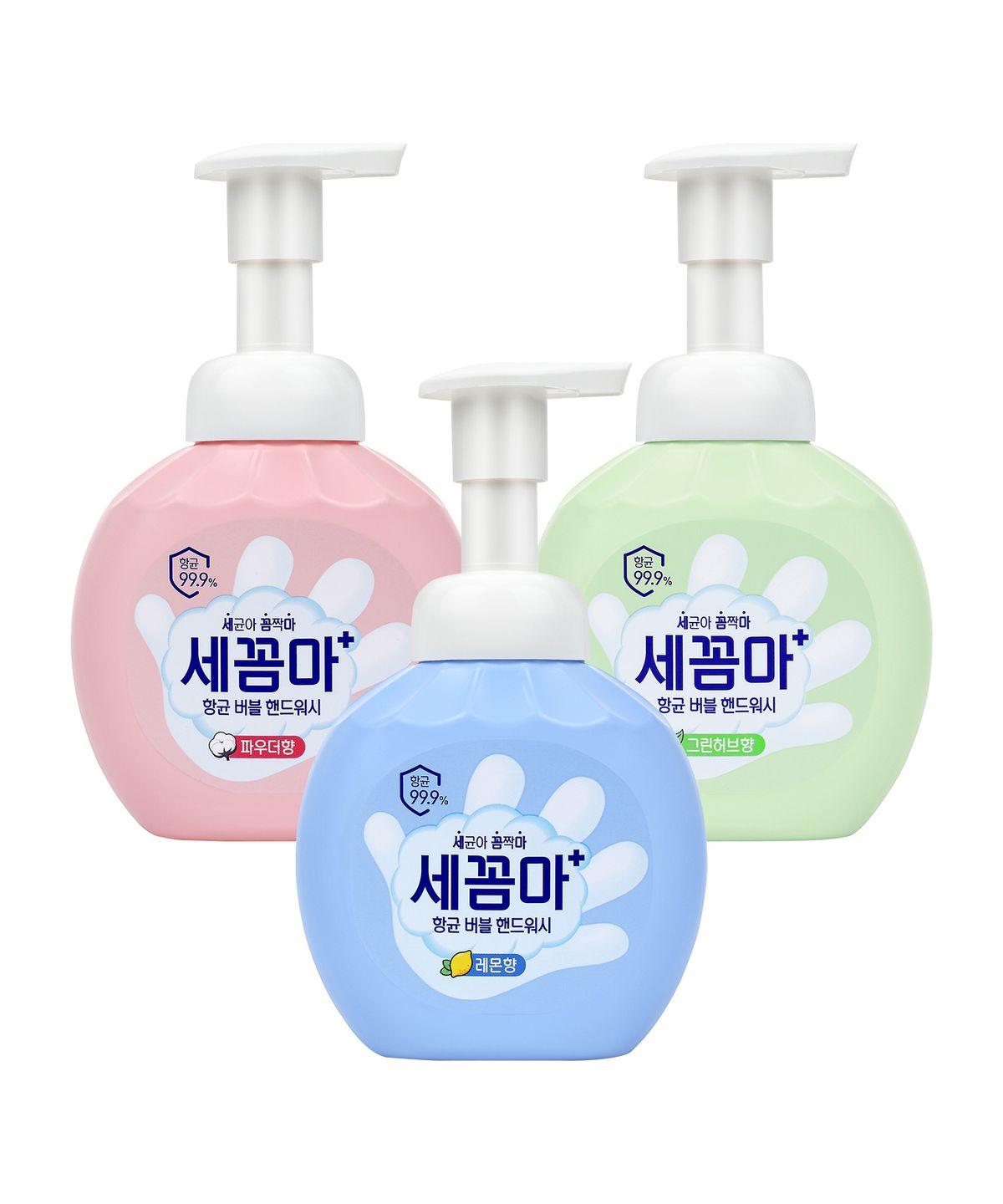 Sekkomma Bubble Antibacterial Hand Wash 250ml x 3 (Powder/Lemon/Green Herb - Choose 1) Lemon 250ml