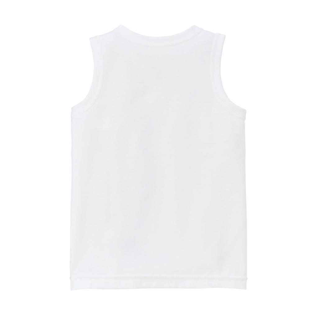 Miki House Body fără mâneci pentru bebeluși, uni, fabricat pentru băieți și tricou de corp, Culoare, Simplu, 100% Bumbac, Japonia, Fete, Nou-născut, 50-60cm, Alb, 40-2117-146