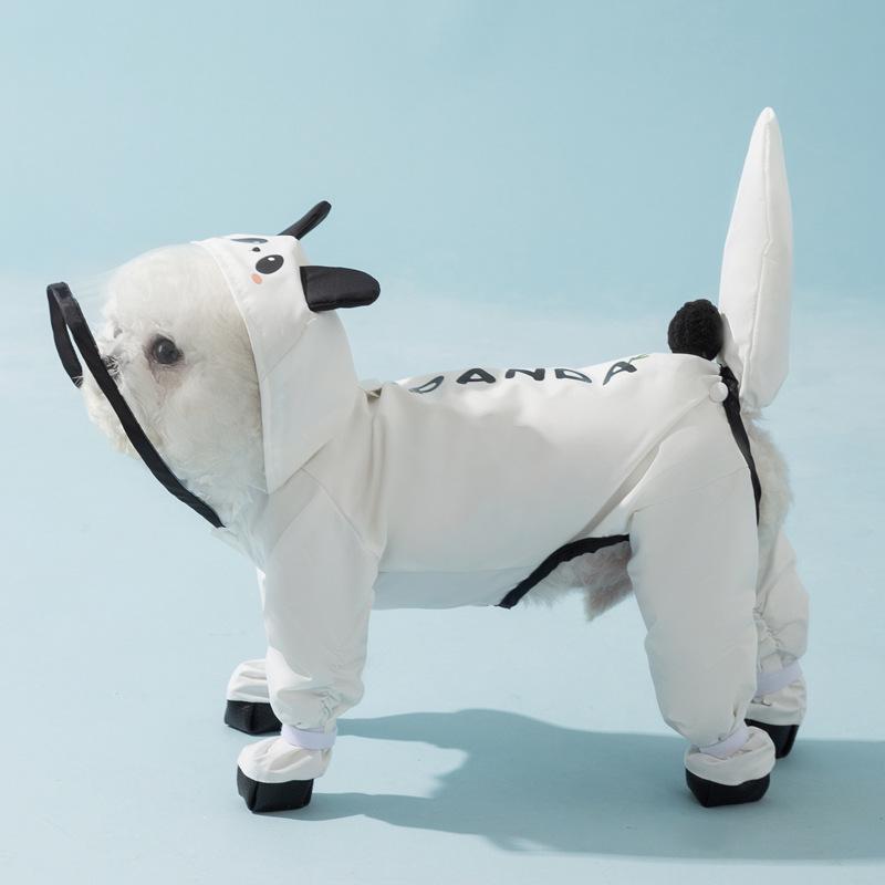 Bichon Frise Dog Raincoat: Full-Coverage, Waterproof, Four-Legged with Tail-Connected Design for Medium and Small Dogs