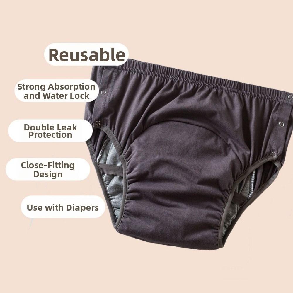 Anti-Side Leakage Washable Diaper Antibacterial Incontinence Underwear Elderly Care