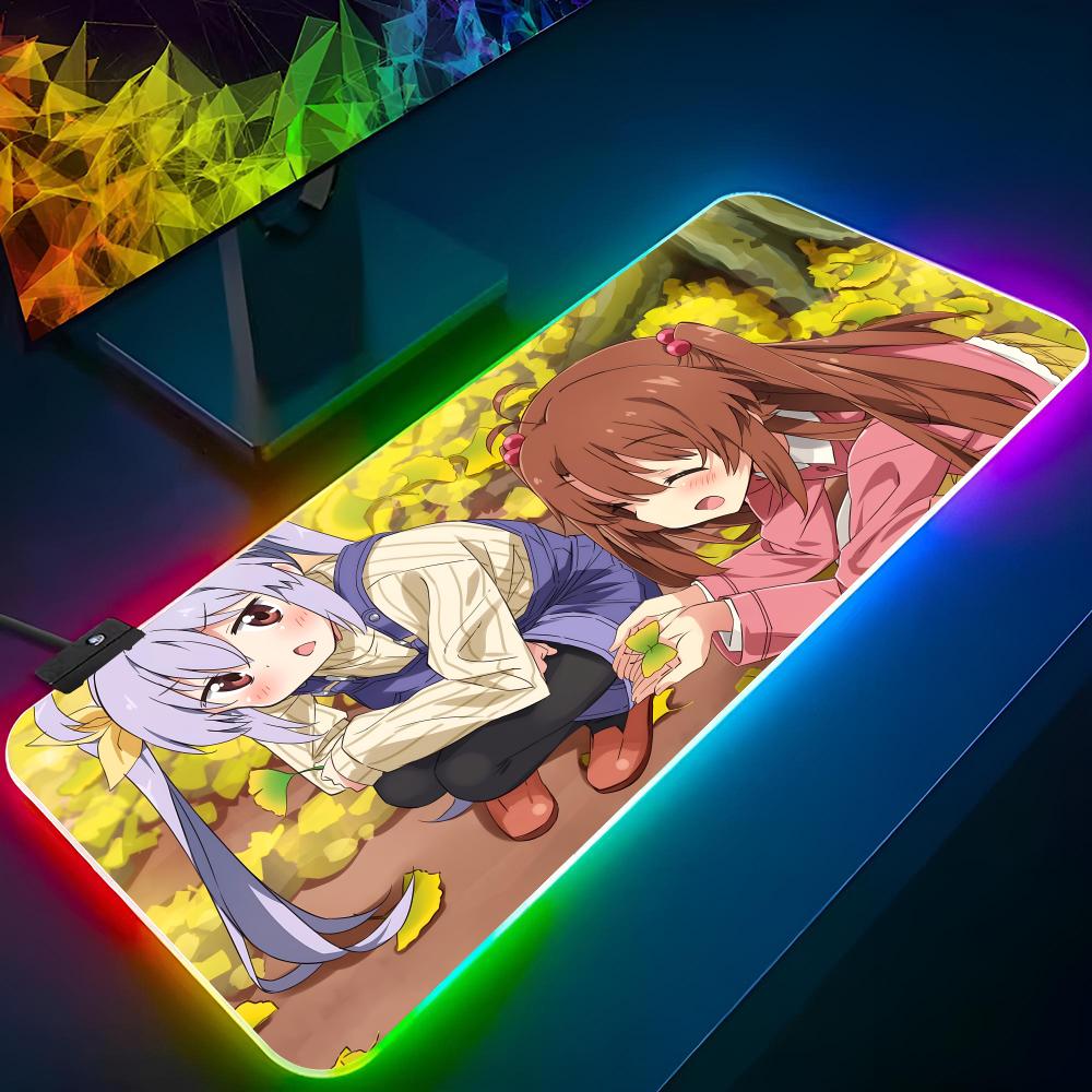 Renge Miyauchi Mouse Pad Gaming Rgb Mousepad Backlit Keyboard Gamer Girl Xxl Music Laptop Mat Table Pads Deskpad
