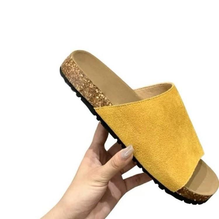 Modne letnie damskie klapki korkowe, plus size, z odkrytymi palcami, płaskie sandały dla kobiet, wygodne i antypoślizgowe