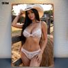 HD Aluminum Tin Sign Cowgirl Lace Lingerie Beauty Retro Metal Poster Man Cave Bar Wall Art Decor X Inch