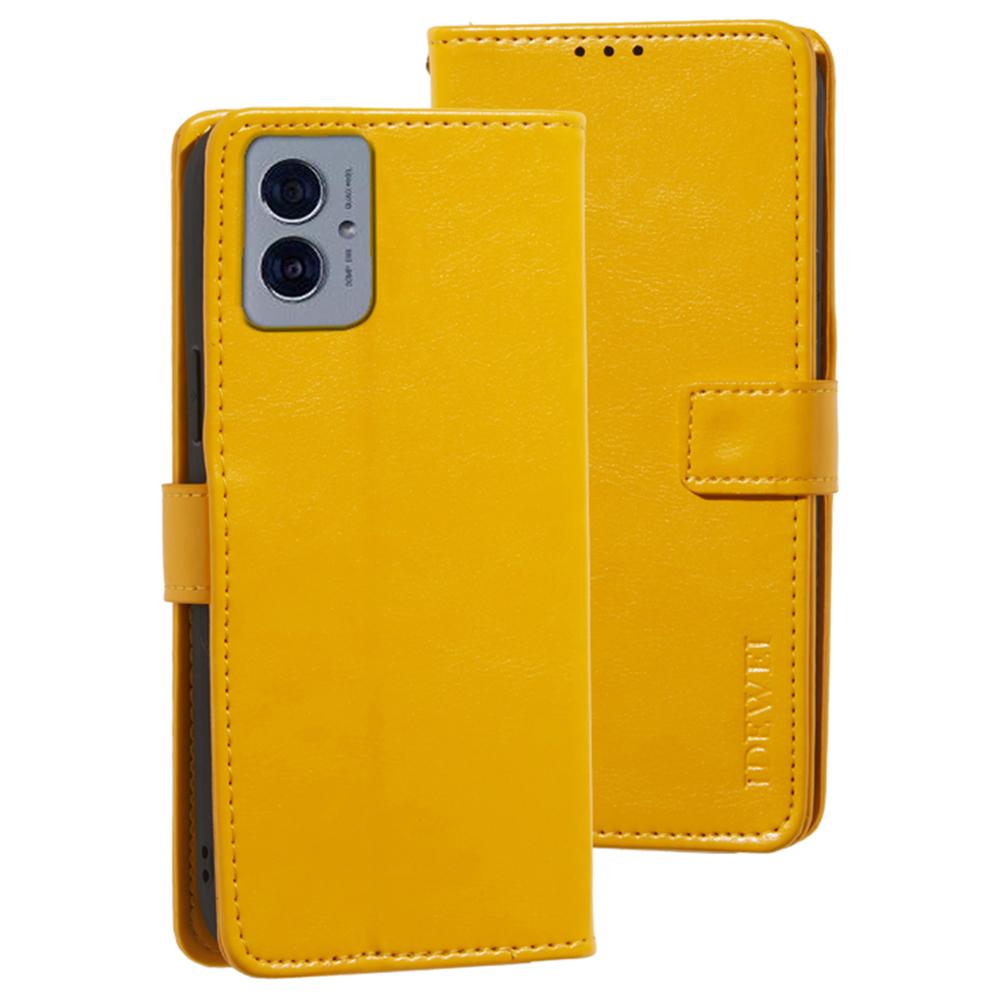 IDEWEI For Motorola Moto G55 5G Stand Case Crazy Horse Texture Leather Phone Cover