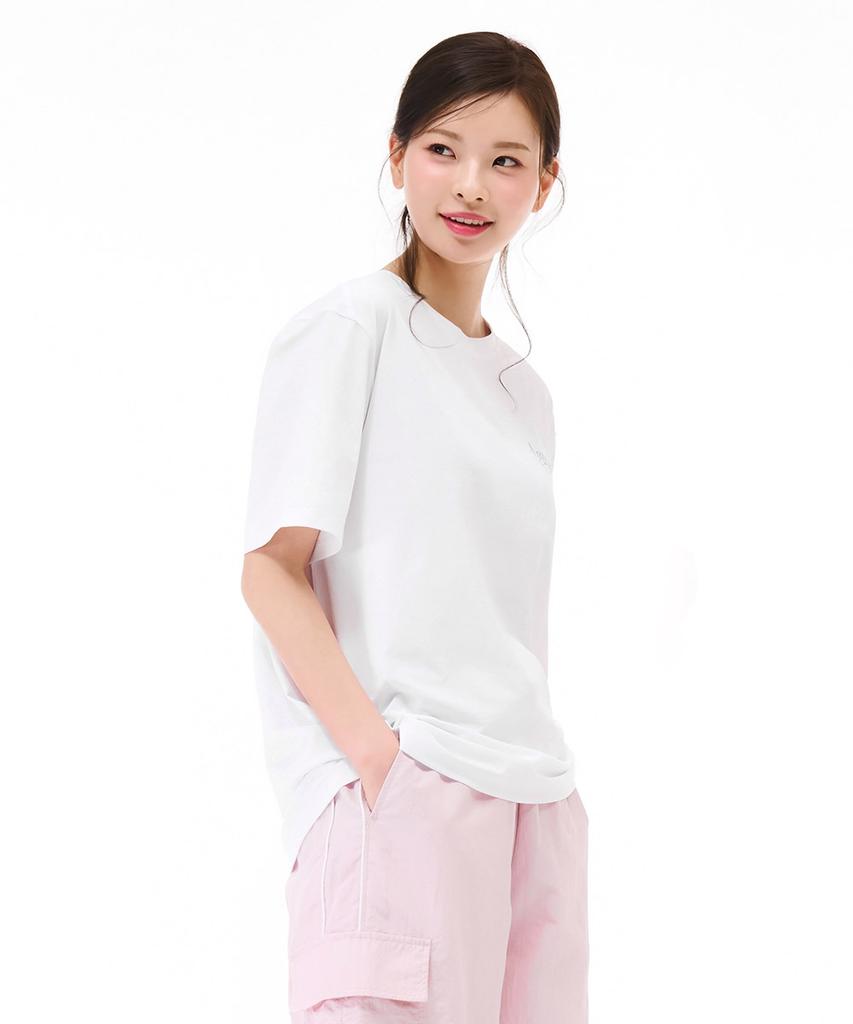 CHASECULT Women'S Cool Back Neck Modified Short Sleeve T-Shirt - White