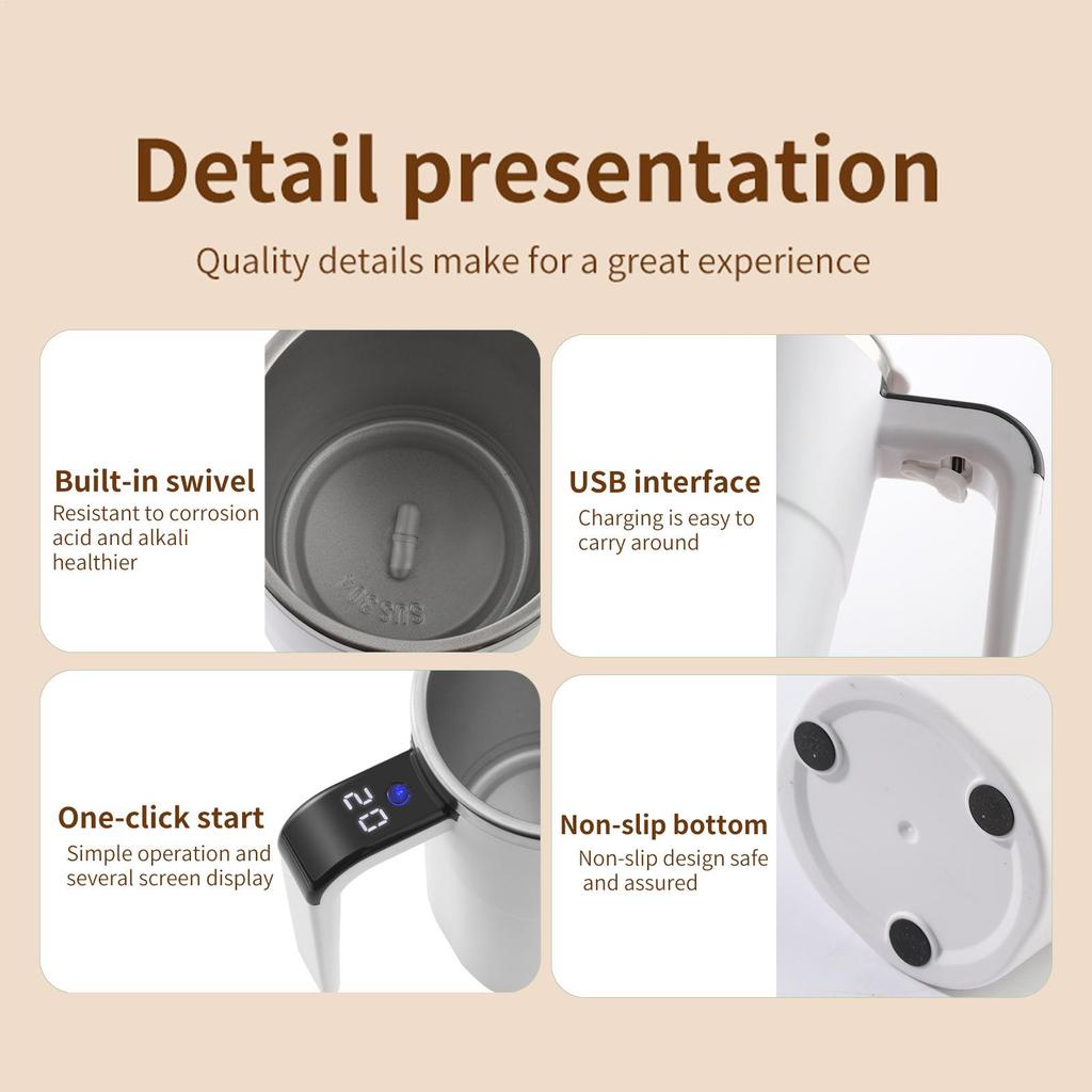 Automatic Mixing Coffee Cup Rechargeable Electric Stirrer Automatic Coffee Cup Stirrer For Milk Cocoa Hot Chocolate Drinks