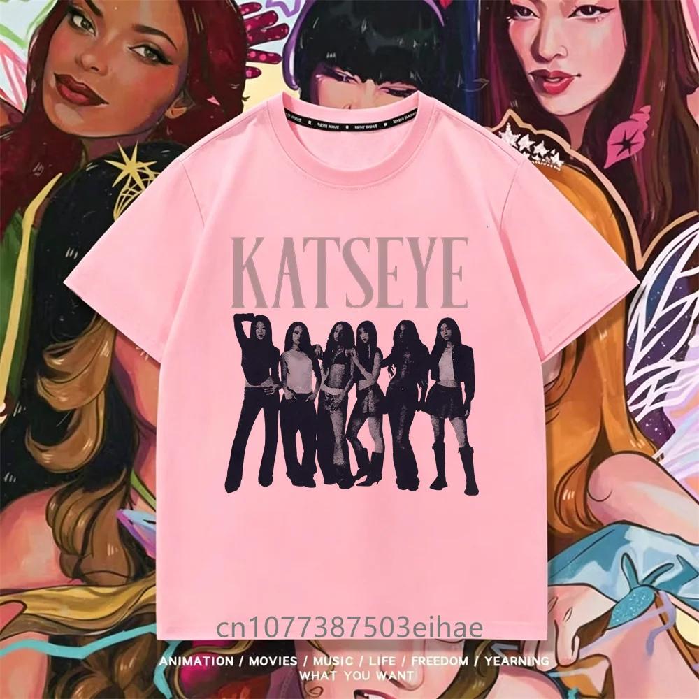 Summer Essential KATSEYE Print T Shirt Youth Girls Short Sleeve Casual Top Stylish Streetwear Daily Travel Casual Kid Apparel