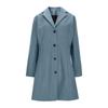 Women Winter Wool Coats Button Lapel Jacket Thickened Trench Coat  Elegant Windbreaker Solid Color Classic Mid-Length Coat