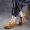 Women's Retro Casual Shoes Versatile Top-grain Leather Single Shoes Slip-on Soft-soled Loafers