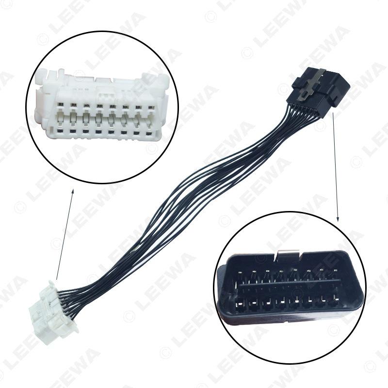 

16-контактный удлинительный кабель OBD2 для аудиовизуальной модификации Toyota и Nissan LEEWA Compatible