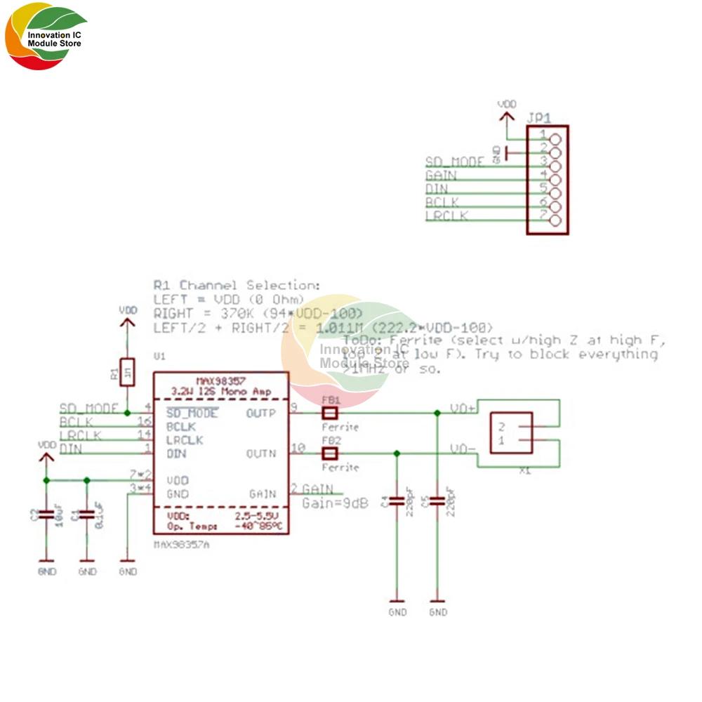 Hochwertiges MAX98357 MAX98357A I2S 3W Klasse-D-Verstärker Breakout-Interface I2S DAC-Decoder für Raspberry Pi Esp32