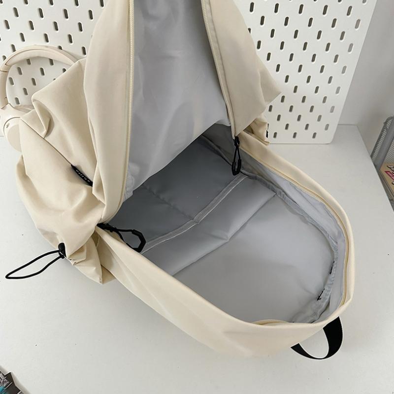 Waterproof Nylon Unisex Backpack 15.6 Inch Laptop Backpacks Women Travel Bookbag Solid Color School Bag for Teenage Girls