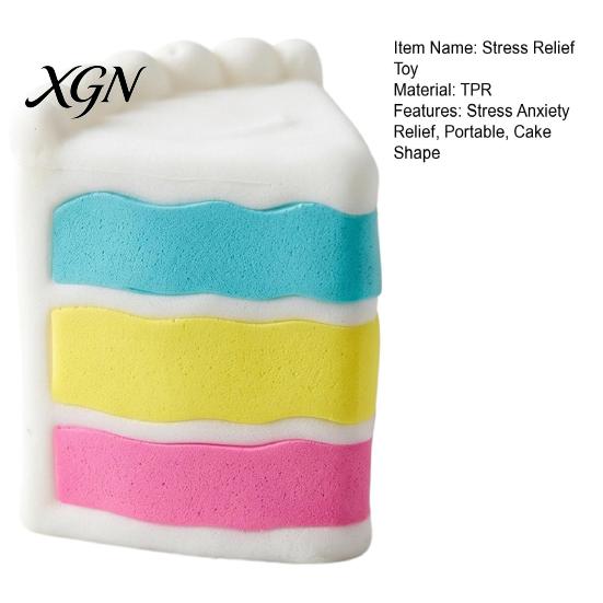 Slow Rebound Stress Ball Rainbow Cake Relief Toy Rising Dessert Squeeze Giant Home Office Workers Hand Relaxation Sensory Party Favors