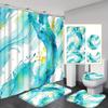 Blue Ocean Shower Curtain-Fashion Blue Green and Yellow Abstract Design Bathroom Decorative Curtain 180x200cm
