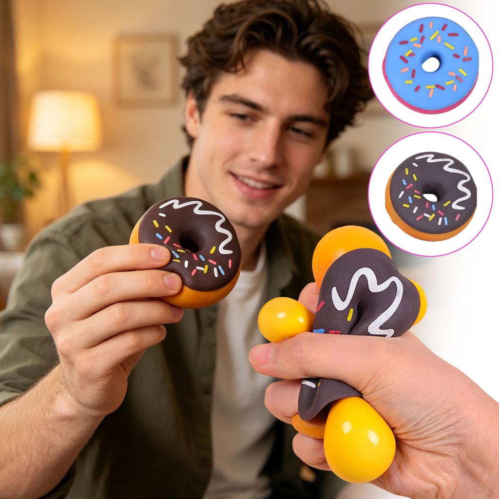 Donut-Form Slow Rising Quetschspielzeug Weicher PU-Schaum Stressabbau Handgehaltenes sensorisches Spielzeug für Zuhause Büro Schule Dekoration