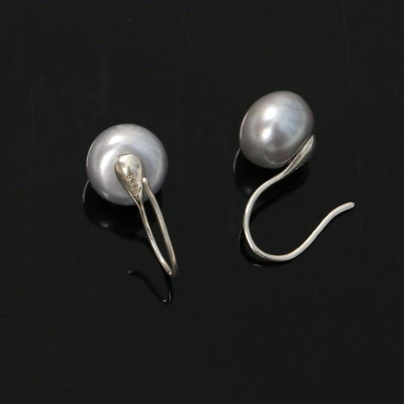 Akoya Gray Pearl & High Heel Ear Hook Earrings for Women - French Classic Austrian Design