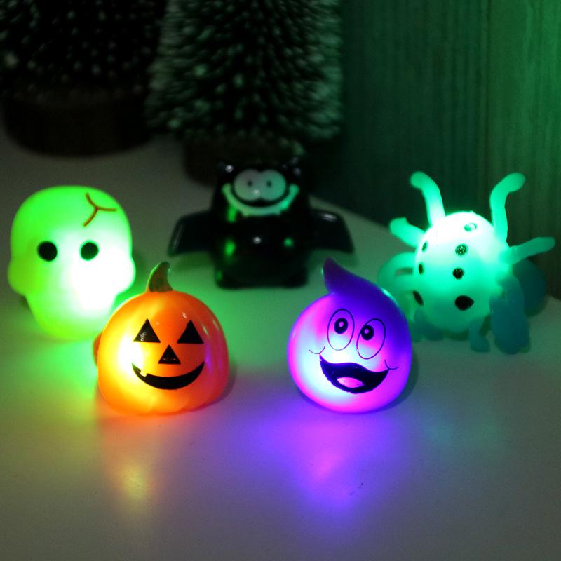 Halloween Luminous Finger Lights & Pumpkin Bat Rings for Kids