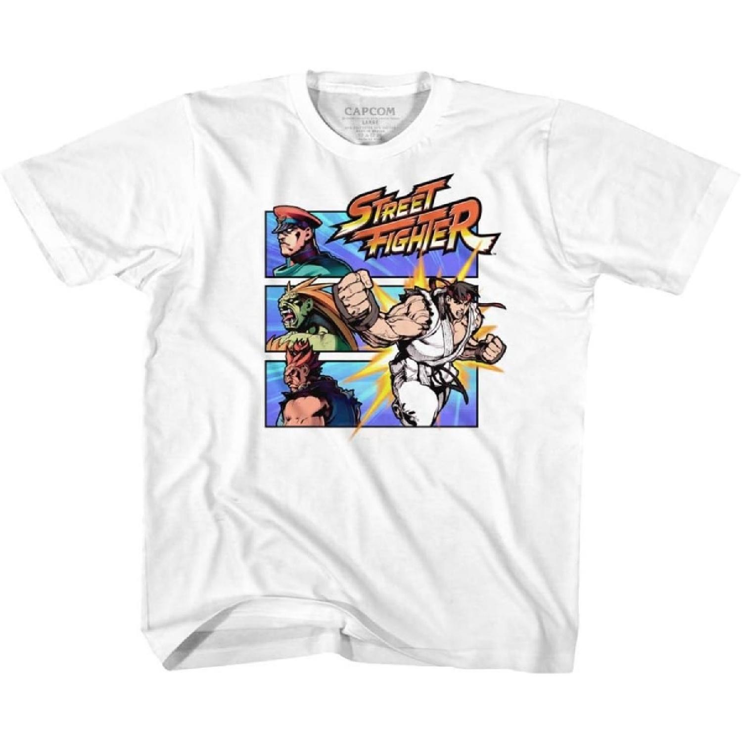Street Fighter SF Бой с парнем Футболка с коротким рукавом для малыша Видеоигра Графическая футболка Белая S белый