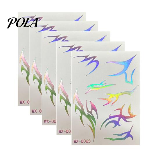 5 Sheets Holographic Lightning Tattoos, Waterproof Flash Temporary Stickers, Full Color Body Art for Festival Party Sale Goods