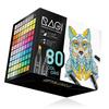 RAGI Alcohol Markers 80 Double-sided Felt-tip Pens, Dual Tip, Professional Artistic Drawing Set