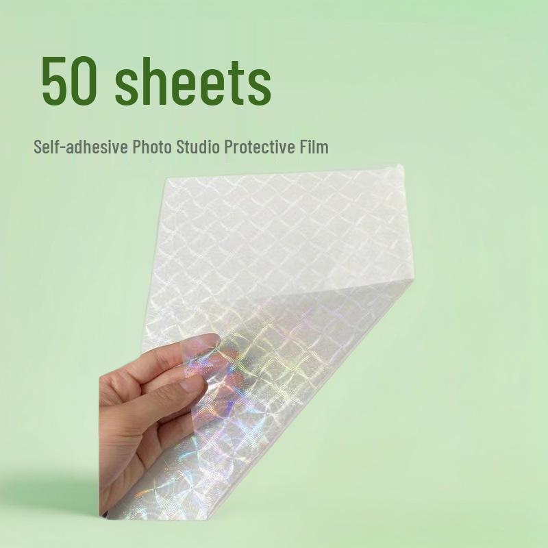 Holographic Blue A4 Laser Glass Film: Self-Adhesive Cold Lamination Protective Film Dot Film