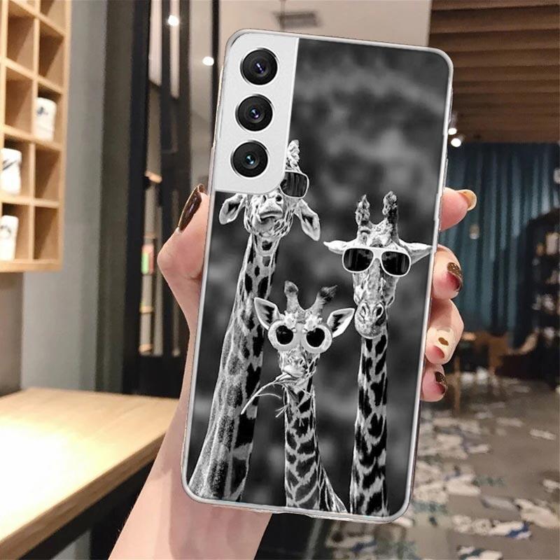 Cute Cartoon Giraffe Animal Soft Phone Case For Samsung Galaxy S24 S23 S22 S25 Ultra S21 Plus S20 FE S10 + S24Ultra Pattern Capa