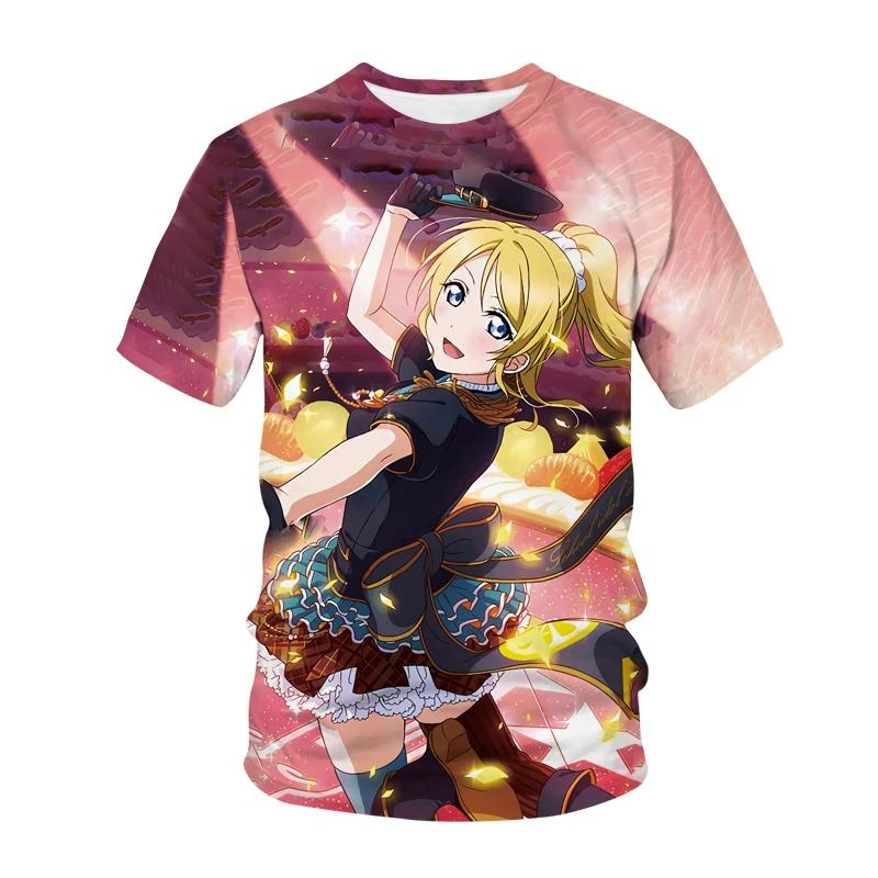 

Футболки с 3D принтом японского аниме Love Live, женская футболка большого размера для косплея, уличная одежда, футболки Harajuku Y2k, женская одежда 6XL