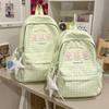 Plaid Student Schoolbag Cartoon Puppy Backpack