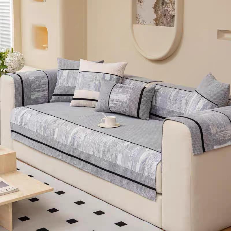 Chenier Sofa Cushion, All-season Non-slip Cloth Cover, Seat Cushion Leather Sofa Cover