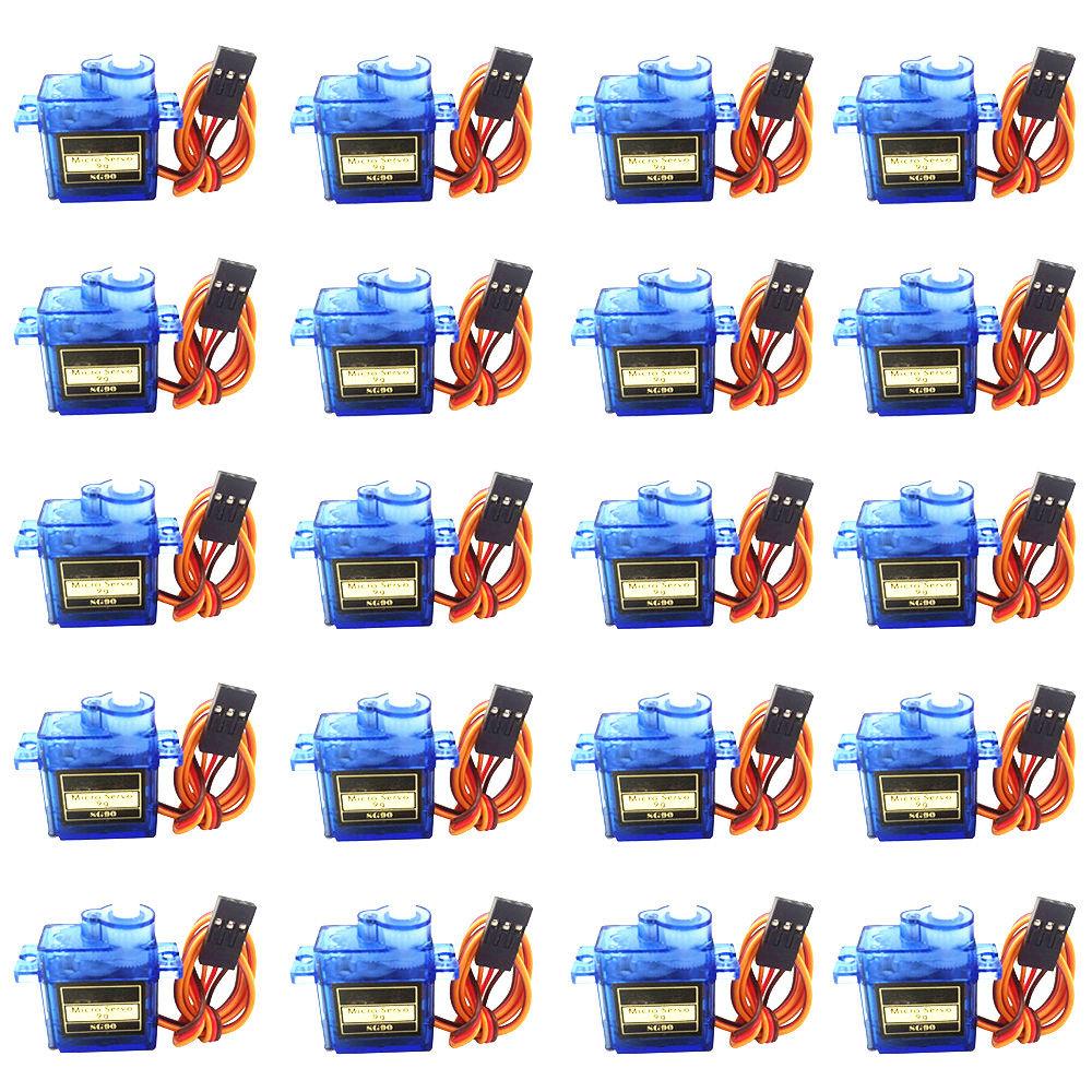 Bulk Pack 5/10/20pcs SG90 Micro Servo Motors 9g Load 180/360 Degree Rotation Mount Kit for RC Cars Airplanes Arduino UNO DIY
