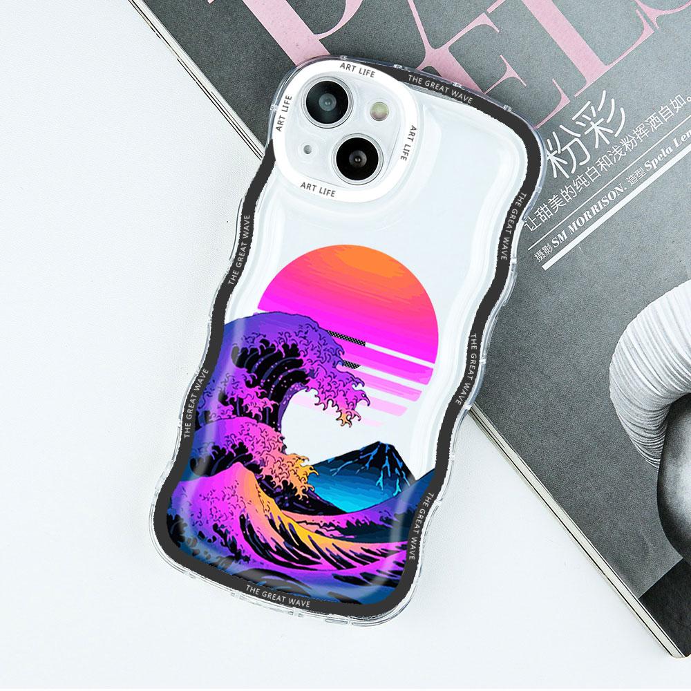 Fashion Japan The Great Wave Off Kanagawa Clear Phone Case For IPhone 13 12 11 14 Pro MAX XS X Mini XR 7 8 Plus Cover Art Fundas