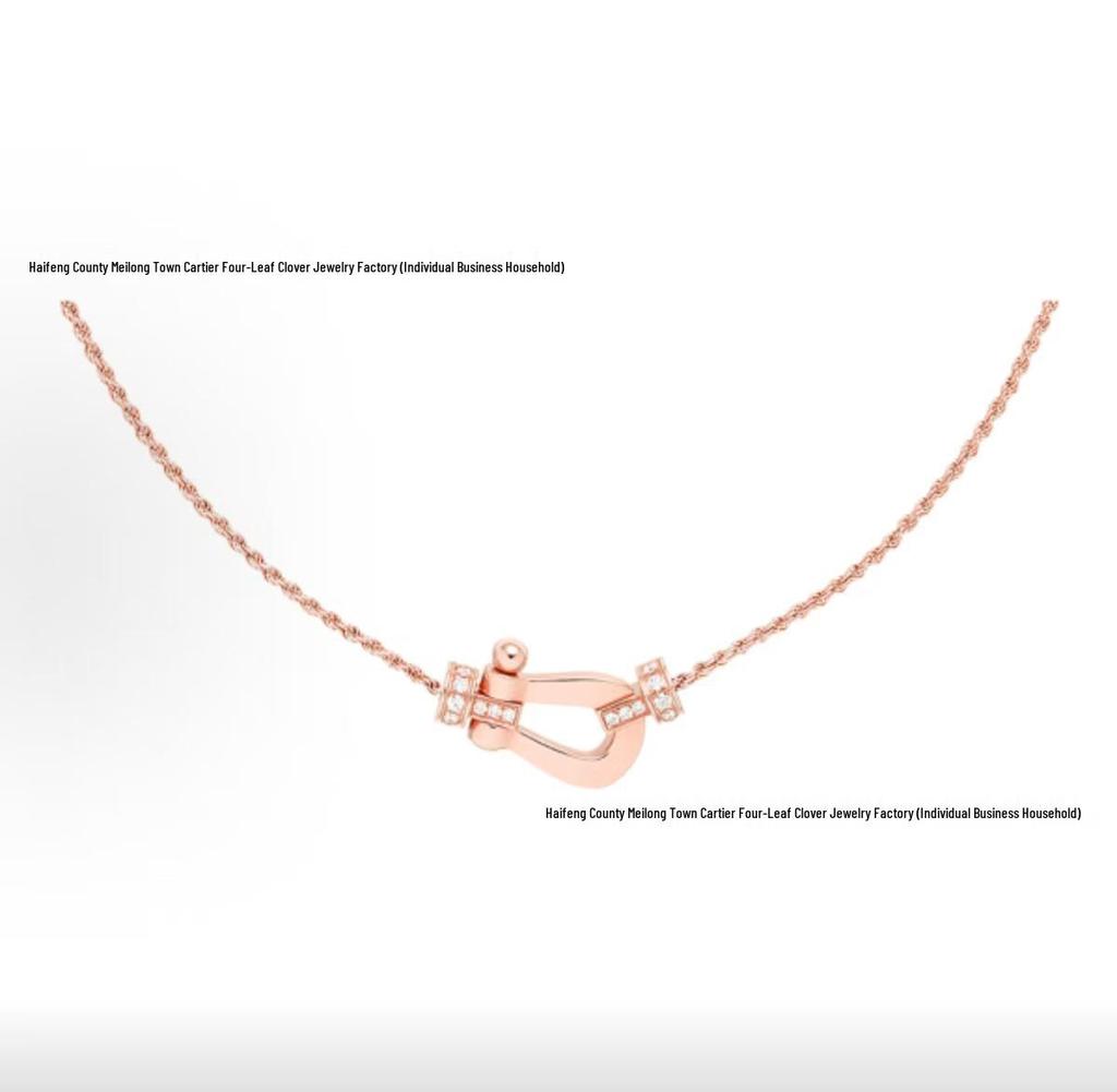 Fred 18K Gold Horsebit Diamant Anhänger Schlüsselbein Kette