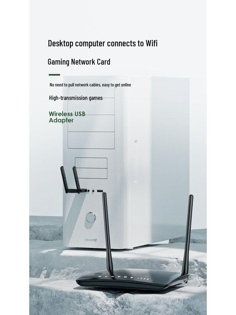 WiFi 6 Driver-Free Wireless USB Network Card for Desktop PCs