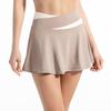 Nuodingxiu Faux 2-in-1 Color-block Sport Yoga Skirt Shorts