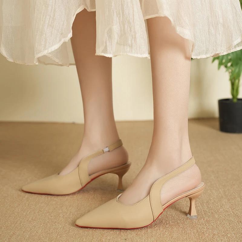 Fashion 2025 New Summer Slip-on Women's High Heels Sexy Slingbacks Office and Career Fashion Best Seller Closed Toe Sandalszapatos Mujer