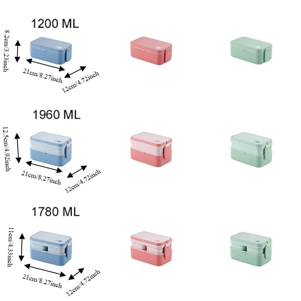 Microwavable 2 Layer Picnic Lunch Box Separated Food Storage Box Portable Food Container  Adult