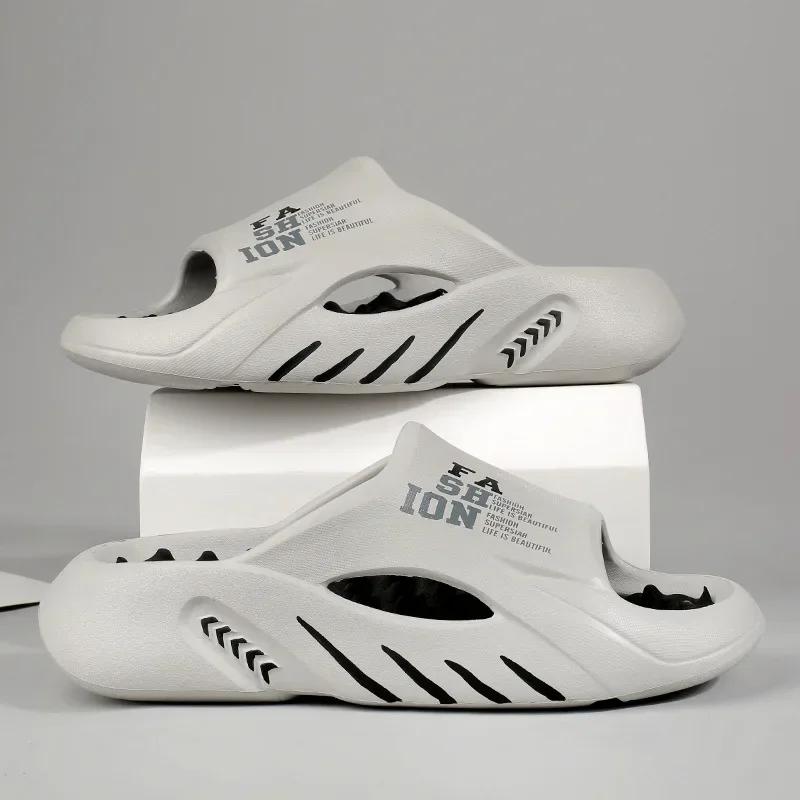 Fashion New Summer Men Massage Slippers Indoor Outdoor Beach Casual Sandals Hollow Soft Sole Comfortable Slides Men Flip-flops Pantuflas