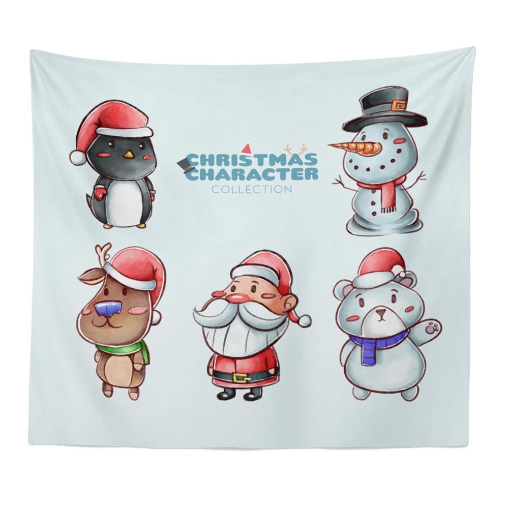 Christmas Series Santa Claus Pattern Tapestry TV Background Wall Landscape Tapestry Cloth Hanging Cloth