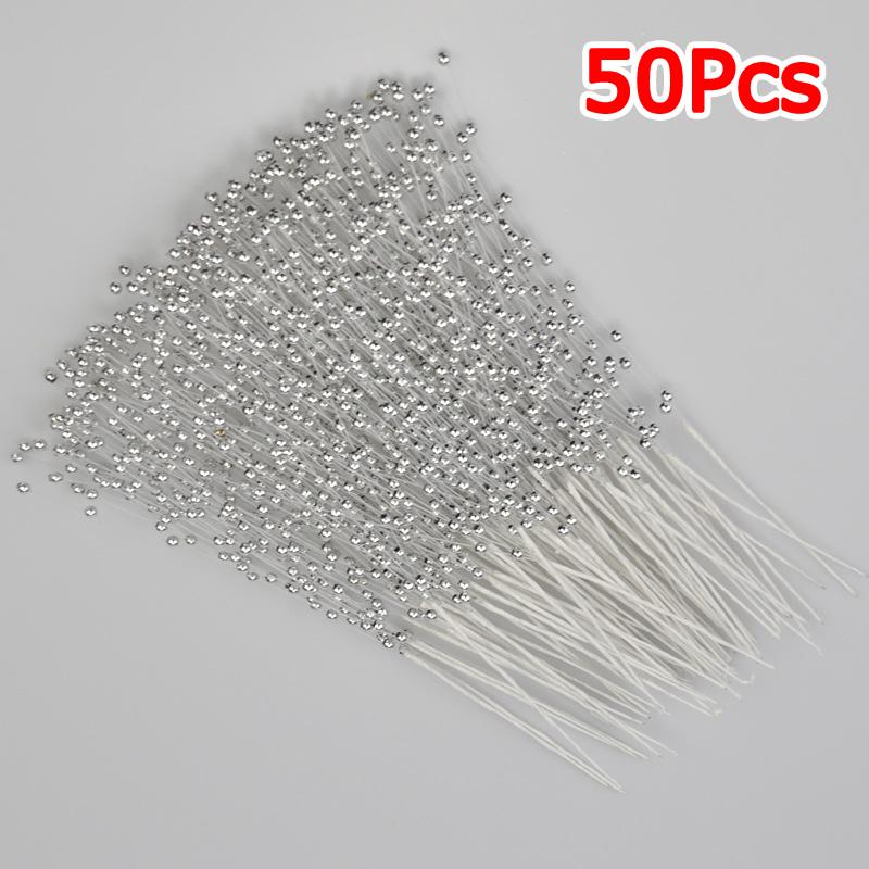 

50 шт./уп. В сочетании с сухоцветами, букет из бисера ручной работы, подарочная упаковка, легкий свадебный цветочный 21 см