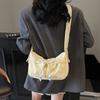 Large-capacity bag women's summer new niche bow shoulder messenger bag pleated dumpling bag