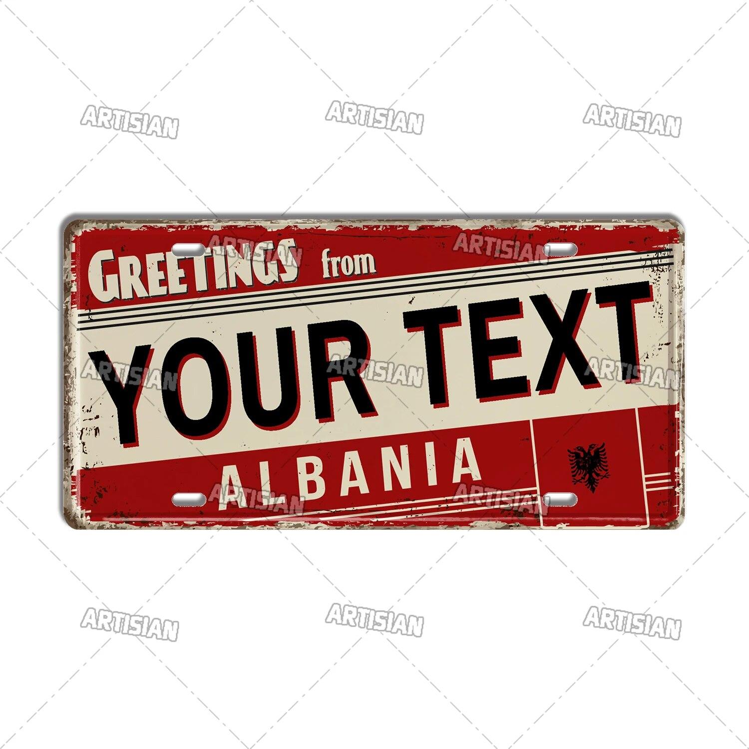 

Artisian Нидерланды Албания Словения Персонализированный номерной знак Персонализированная автомобильная табличка Изготовленный на заказ металлический знак