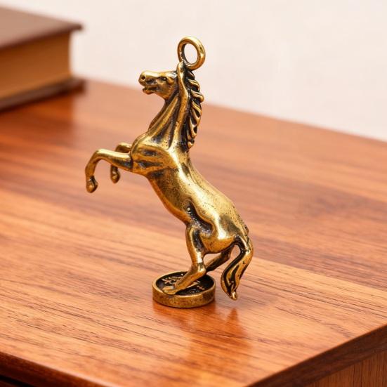 Keychain Brass Horse Design Decorative Keychain The Year of Horse Key Holder Bags Cars Wallets Accessories