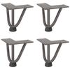 VidaXL Pieds en épingle à cheveux pour table basse 4 pièces Acier naturel 10 cm Acier massif 4012431