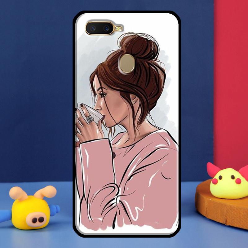 OK but first coffee For Oppo A54 A57 S A78 A58 A98 A5 A9 A91 A15 A16 A17 A52 A72 A76 A96 A74 A94 A77 Phone Case