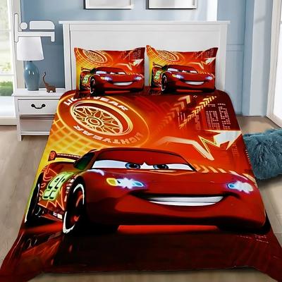 3D Print  Lightning McQueens Car Bedding Set,Girls Adult Single Twin Queen Size, Duvet Cover Pillowcase Bedding