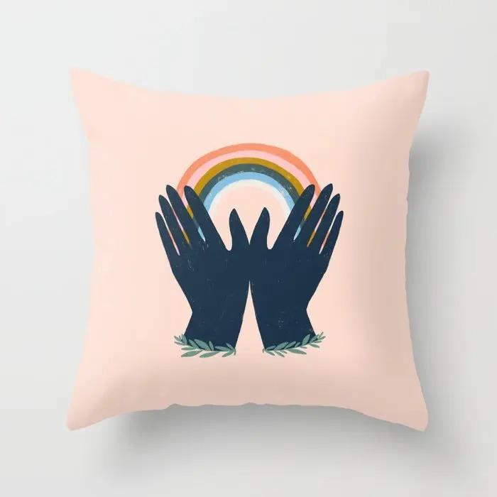 Büro Wohnzimmer Zuhause Kissenbezug Pflanze Geometrisch Mond Kissenbezug Auto Ornamente