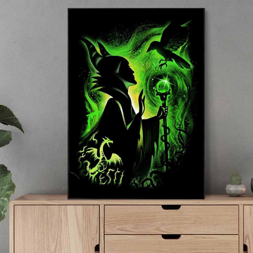 Full Round Diamond Painting The Green Crow Art Rhinestone Picture Mosaic DIY 5D Cross Stitch Embroidery Home Decoration