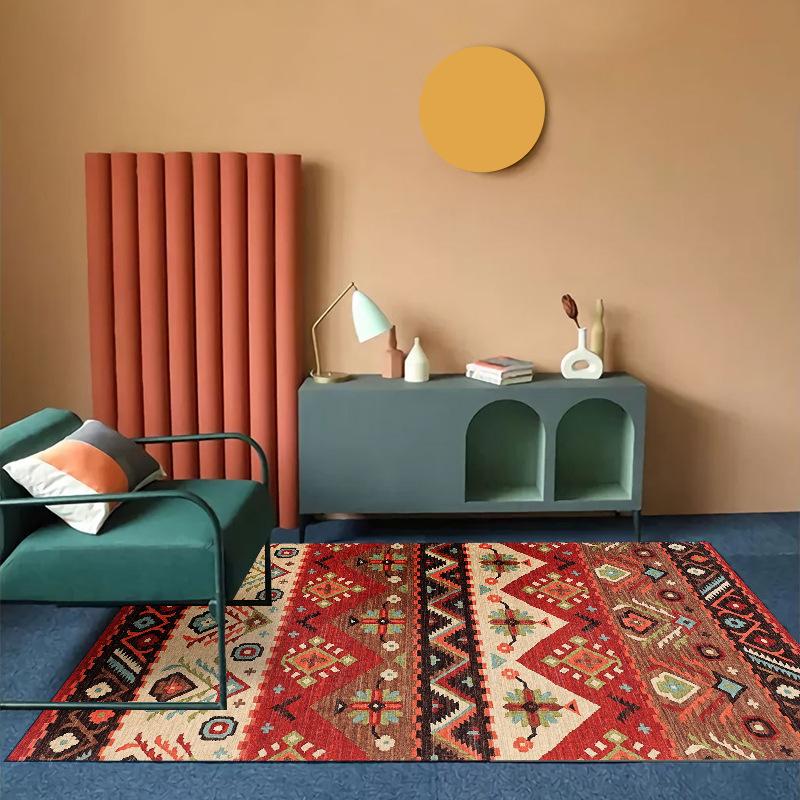 Modern Trendy Bohemian Living Room Rug, Teenage Aesthetic Room Decor Furry Large Rug, Kitchen Bathroom Non-slip Floor Mat