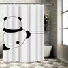 Cute Panda Design Waterproof Shower Curtain Heat Resistant Machine Washable Non-Transparent 180x180cm